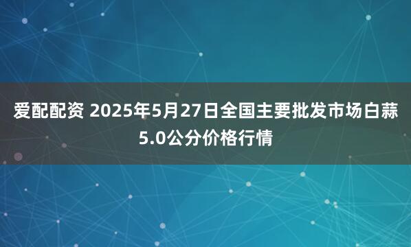 爱配配资 2025年5月27日全国主要批发市场白蒜5.0公分价格行情