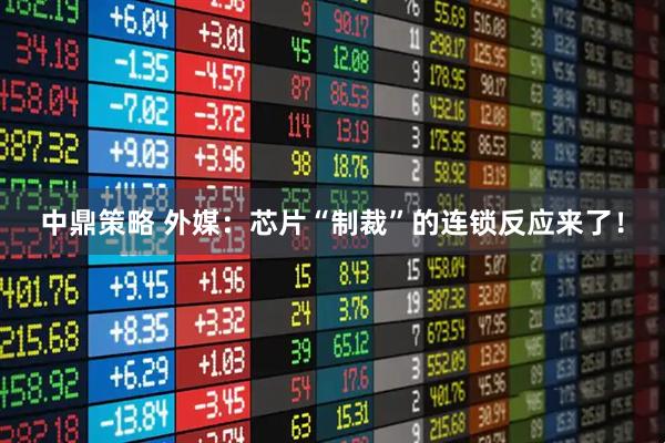 中鼎策略 外媒：芯片“制裁”的连锁反应来了！