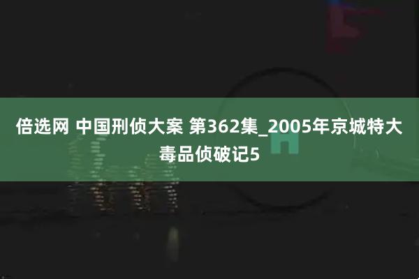 倍选网 中国刑侦大案 第362集_2005年京城特大毒品侦破记5